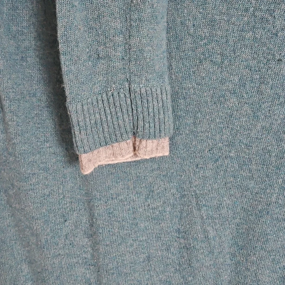 Banana Republic Women's Teal Double Trim V-Neck Italian Yarn Y2K Sweater